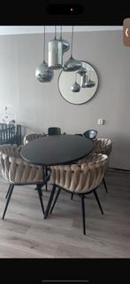 Wave Chair eetkamerstoelen Velvet Taupe, Huis en Inrichting, Ophalen, Zo goed als nieuw, Rond, 50 tot 100 cm