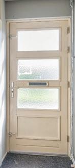 Hardhouten voordeur, Doe-het-zelf en Verbouw, Deuren en Horren, Ophalen, Gebruikt, 80 tot 100 cm, Buitendeur