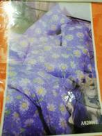2-P katoen satijn dekbedovertrek hemel blauw bloemen NIEUW, Blauw, Dekbedovertrek, Ophalen of Verzenden, Nieuw