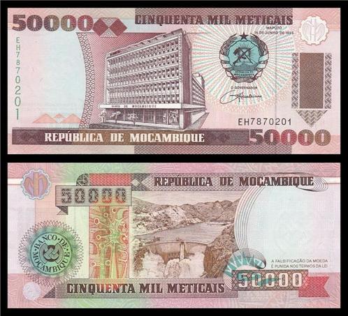 Mozambique 1993..2003, 20.000 - 500.000 Meticais (UNC), Postzegels en Munten, Bankbiljetten | Afrika, Setje, Overige landen, Verzenden