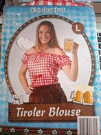 Tiroler Blouse oktoberfest, Maat L, rood met wit, Kleding | Dames, Carnavalskleding en Feestkleding, Maat 42/44 (L), Nieuw, Ophalen of Verzenden