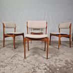 4x Erik Buch model 49 eetkamerstoel, Vintage Deens teak 60's, Huis en Inrichting, Stoelen, Ophalen, Hout, Bruin, O.D. Møbler