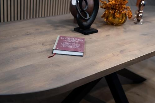 Ovale tafel zand – met metalen matrix poot - topkwaliteit, Huis en Inrichting, Tafels | Eettafels, Nieuw, 100 tot 150 cm, 200 cm of meer