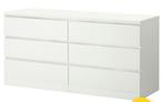 Witte IKEA Malm ladekast 6 lades, Huis en Inrichting, Kasten | Dressoirs, Ophalen, Gebruikt, 25 tot 50 cm, 50 tot 100 cm