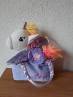 Leuke Unicorn Knuffel in Stoffen Lila Tasje Klittenband, Ophalen of Verzenden, Zo goed als nieuw
