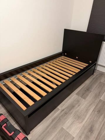 Ikea bedframe malm zwartbruin 90x200cm