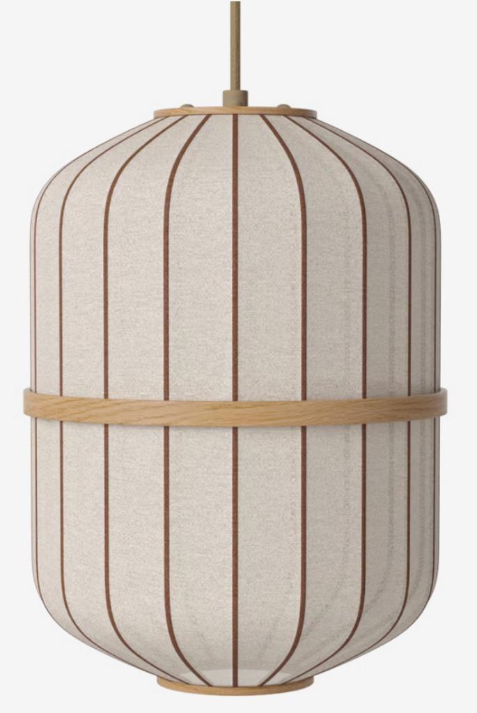 Bolia Lucén Cylinder hanglamp, Huis en Inrichting, Lampen | Hanglampen, Nieuw, Minder dan 50 cm, Hout, Stof, Ophalen of Verzenden