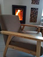 Stoel | Mooie khaki bruin beige fauteuil lijkt op Ekenaset, Huis en Inrichting, Fauteuils, Ophalen of Verzenden, Zo goed als nieuw