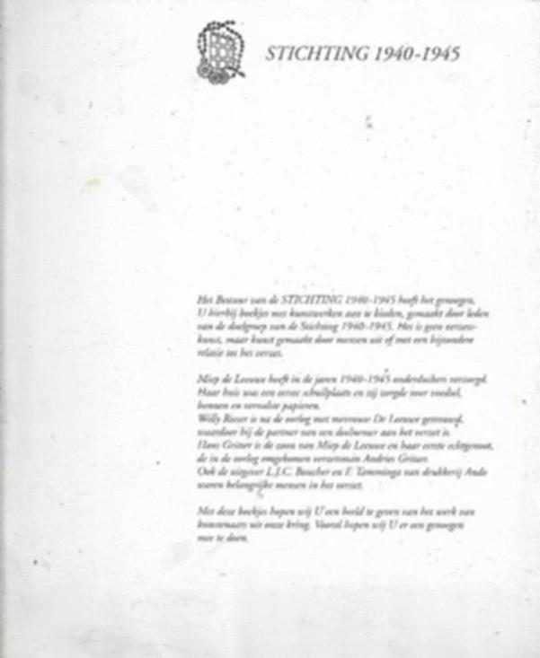 Stichting 1940-1945 LJC Boucher : Willy Rieser Hans Gritter, Boeken, Kunst en Cultuur | Beeldend, Zo goed als nieuw, Schilder- en Tekenkunst