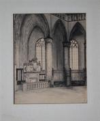 Jelle Troelstra, originele tekening van een kerkinterieur., Antiek en Kunst, Verzenden