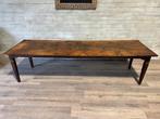 Oude lange Franse boerentafel - 290 x 89 cm + 77 cm hoog, Huis en Inrichting, Tafels | Eettafels, Gebruikt, Eikenhout, 200 cm of meer