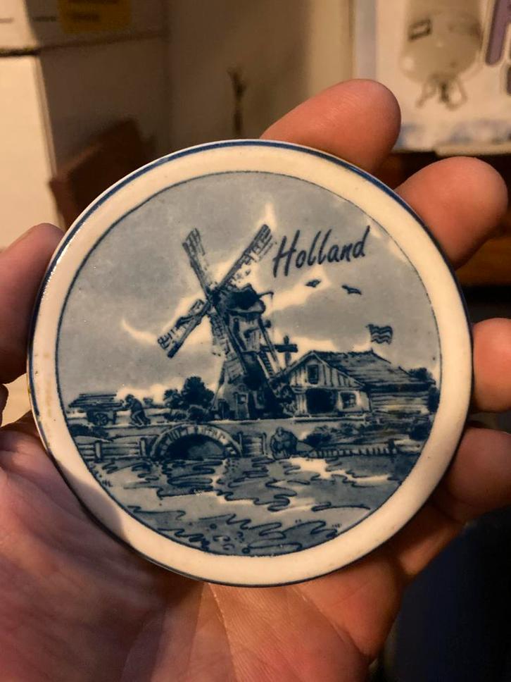 Delfts Blauw Wandbord Hollandse Molen, Antiek en Kunst, Antiek | Wandborden en Tegels, Ophalen