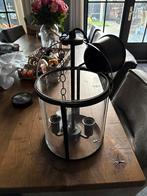 Zwarte IKEA Lamp met glas, Huis en Inrichting, Lampen | Hanglampen, Ophalen of Verzenden, Gebruikt, Metaal, Minder dan 50 cm