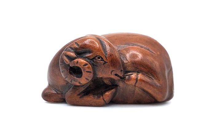 Netsuke zodiac geit, Antiek en Kunst, Kunst | Beelden en Houtsnijwerken, Verzenden
