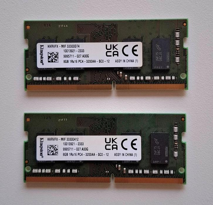 laptop geheugen Geheugen kingston 2 x 8 gb, Computers en Software, RAM geheugen, Nieuw, Laptop, 16 GB, DDR4, Ophalen