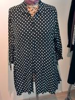 Zwarte stipblouse via appia 44/46 viscose, Kleding | Dames, Zwart, Maat 46/48 (XL) of groter, Ophalen of Verzenden, Zo goed als nieuw