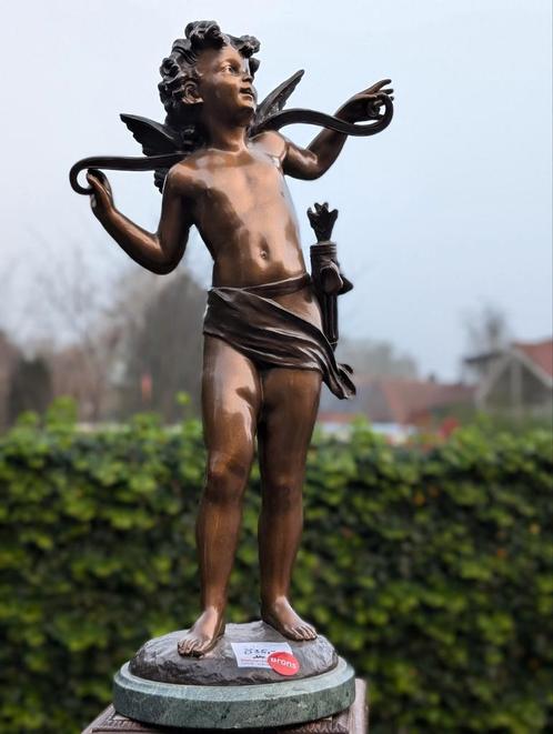 Bronzen beeld cupido 70 cm h. Vorige eeuw., Antiek en Kunst, Kunst | Beelden en Houtsnijwerken, Ophalen