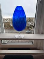 Blauwe italiaans glas vaas., Antiek en Kunst, Ophalen