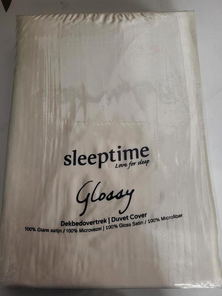 Sleeptime Glossy-Ivory Dekbedovertrek, Huis en Inrichting, Slaapkamer | Beddengoed, Nieuw, Dekbedovertrek, Tweepersoons, Beige