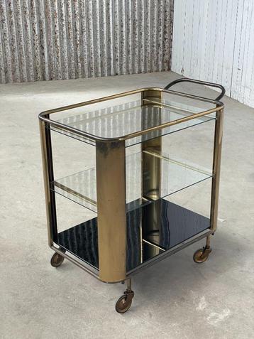 Vintage bauhaus trolley 1950 design messing beschikbaar voor biedingen