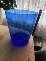 VAAS ENORM GROOT  KL BLAUW, Blauw, Ophalen of Verzenden, Minder dan 50 cm, Glas
