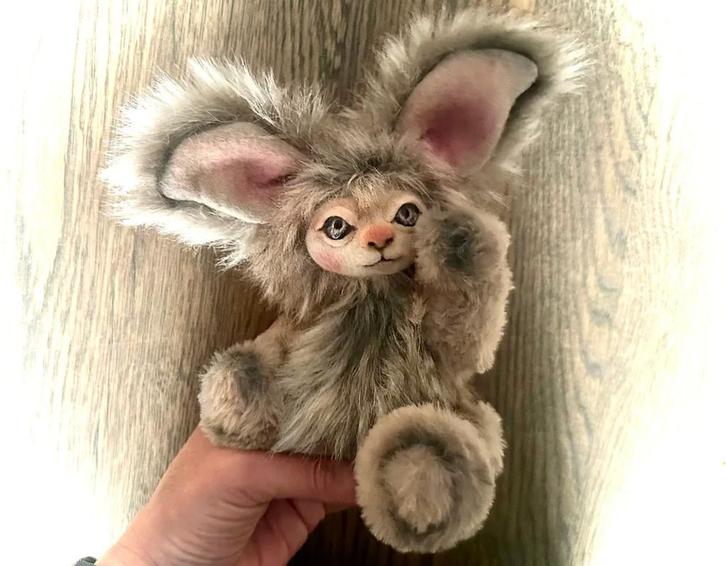 Monster Teddybeer Teddy beer pop handgemaakt beweegbaar, Verzamelen, Beren en Cherished Teddies, Nieuw, Stoffen beer, Overige merken