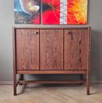 Vintage dressoir/highboard in wengé fineer, brutalist design, Huis en Inrichting, Kasten | Dressoirs, Ophalen, Zo goed als nieuw