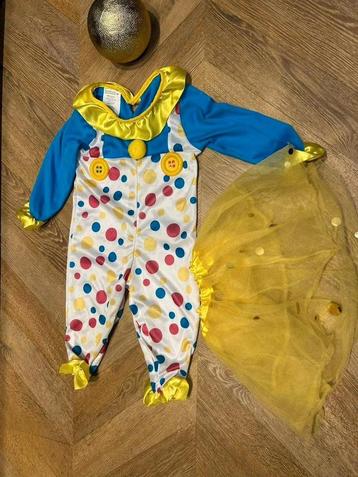 Clown set maat 92 carnaval circus regenboog rok feest geel beschikbaar voor biedingen