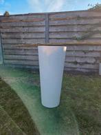Witte hoge bloempot, Tuin en Terras, Ophalen, Kunststof, Minder dan 30 cm, Rond
