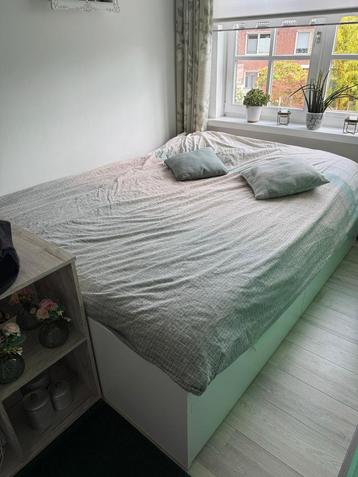 Ikea Brimnes tweepersoons bed wit met 4 lades (160x200)