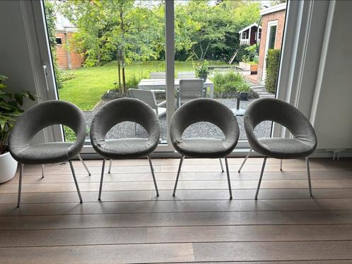 Artifort Nina 4x, Huis en Inrichting, Stoelen, Gebruikt, Vier, Stof, Grijs, Ophalen