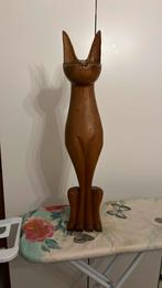 Masief zware grote houten kat 76 cm hoog, Antiek en Kunst, Ophalen of Verzenden