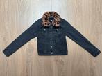 Shoeby JM Spijkerjasje met Leopard kraag maat 134/140, Meisje, Ophalen of Verzenden, Zo goed als nieuw, Jas