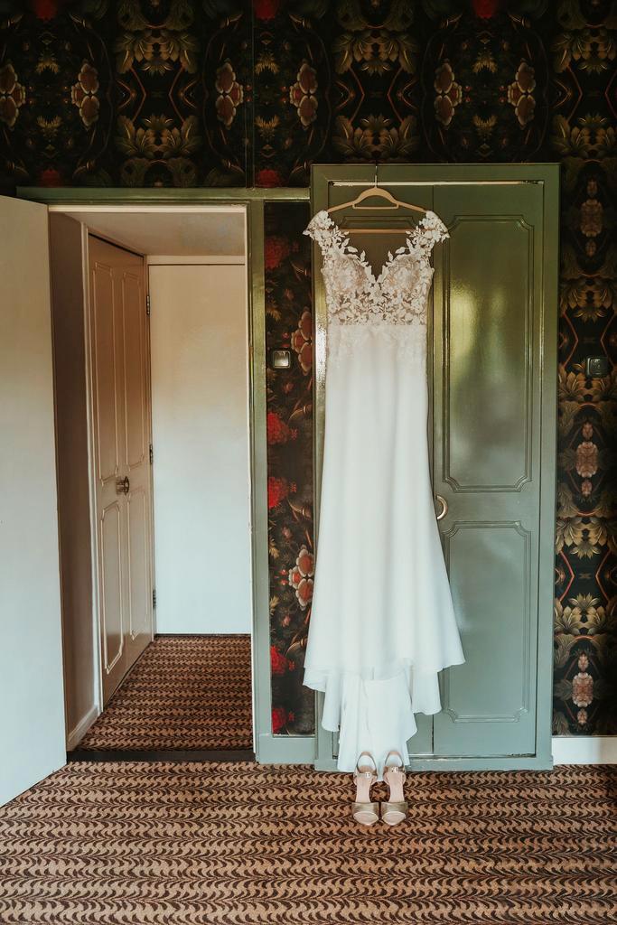 Demetrios Trouwjurk Model L1063 - Maat S, Kleding | Dames, Trouwkleding en Trouwaccessoires, Zo goed als nieuw, Trouwjurk, Wit