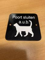 bordje poort sluiten kat hond, Ophalen of Verzenden, Nieuw