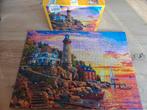 Puzzel Vuurtoren bij zonsondergang 1000 puzzelstukjes., Ophalen, 500 t/m 1500 stukjes, Zo goed als nieuw