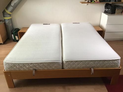Auping Auronde 180 X 200 Beuken, Huis en Inrichting, Slaapkamer | Bedden, Gebruikt, Tweepersoons, 180 cm, 200 cm, Hout, Verstelbaar