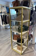 Stellingkast vitrinekast goud marmerlook, Ophalen, 50 tot 100 cm, Zo goed als nieuw, 150 tot 200 cm