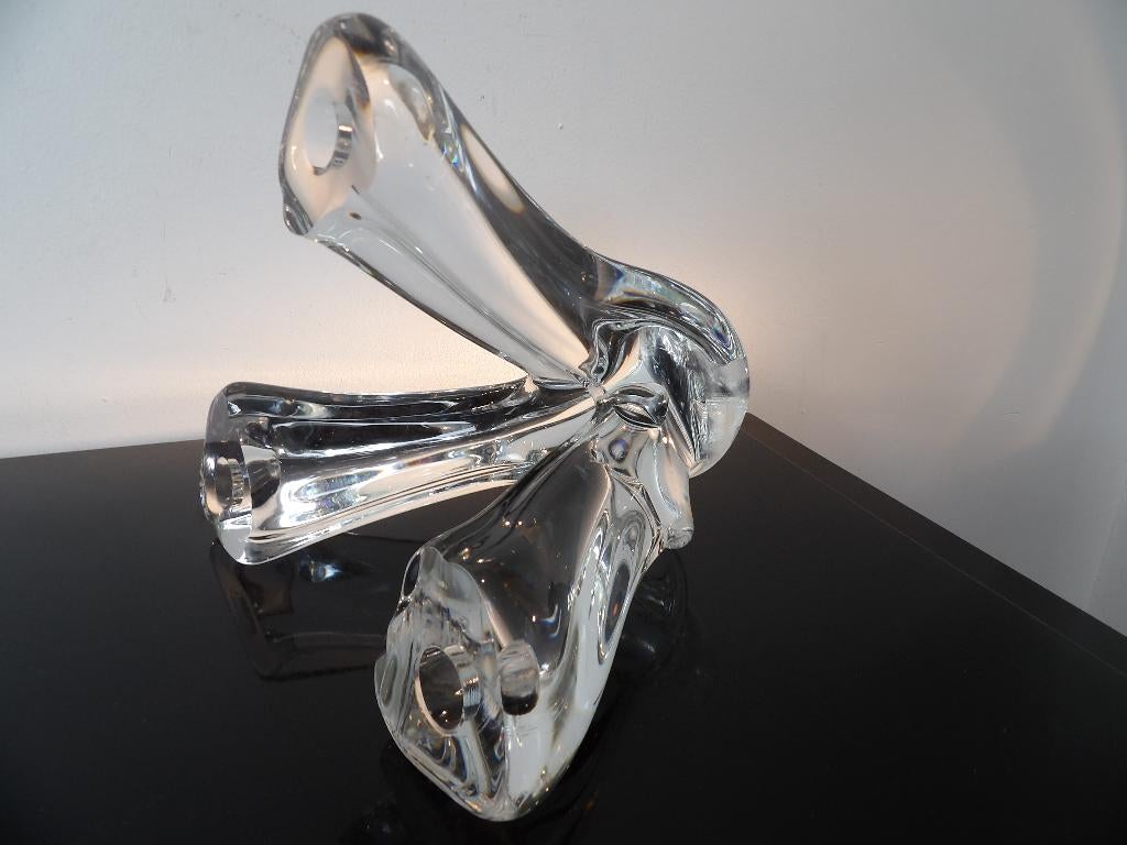 Val st Lambert grote Kandelaar kristal, Rene Delvenne, Antiek en Kunst, Ophalen of Verzenden, Kristal