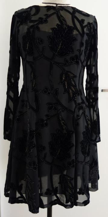 MarreSis couture zwarte organza jurk maat 36/38