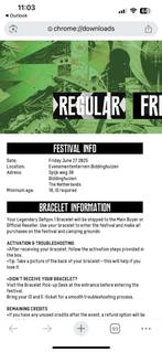 Defqon ticket 27 juni 2025, Tickets en Kaartjes, Eén persoon