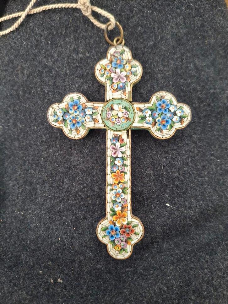 Mosaïek Kruisje, Antiek en Kunst, Antiek | Religie, Ophalen of Verzenden