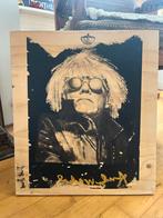 Andy Warhol Portret - Gesigneerd Chris 2018 - Houten Paneel, Antiek en Kunst, Kunst | Litho's en Zeefdrukken, Ophalen of Verzenden
