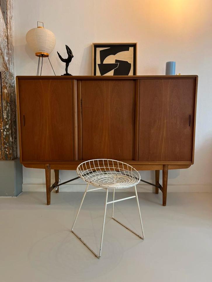 Vintage Pastoe wire stool kruk wit KM05 design, Huis en Inrichting, Krukjes, Gebruikt, IJzer, Ophalen