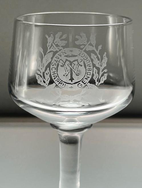 Oud antiek Maatschappij Gendbrugge borrelglas, borrelglaasje, Antiek en Kunst, Antiek | Glas en Kristal, Ophalen of Verzenden