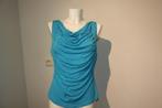 L.K. Bennett azuur turquoise top waterval voorkant mt L, LK Bennett, Maat 42/44 (L), Zo goed als nieuw, Zonder mouw