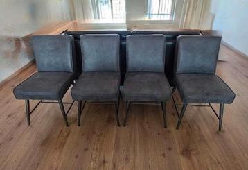 4 eetkamerstoelen eetkamer stoelen stoel grijs antraciet  beschikbaar voor biedingen