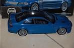 BLACK FRIDAY !! 1:18 BMW M3 E46 GTR blue Kyosho diecast WRH, Verzenden, Zo goed als nieuw, Auto, Kyosho