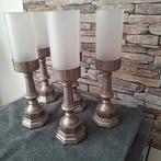5 x vintage kandelaars 28cm, Gebruikt, 25 tot 50 cm, Ophalen of Verzenden, Metaal