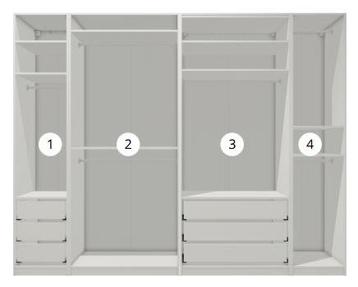 IKEA PAX kast 58 cm diep, 300 x 236, ZONDER SCHUIFDEUREN - afbeelding 1
